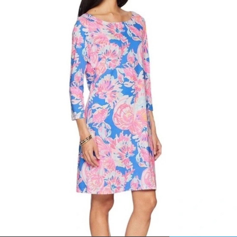Lily Pulitzer Noelle Bennett Blue Bay Dreamin dress with cute tie back - Picture 7 of 13
